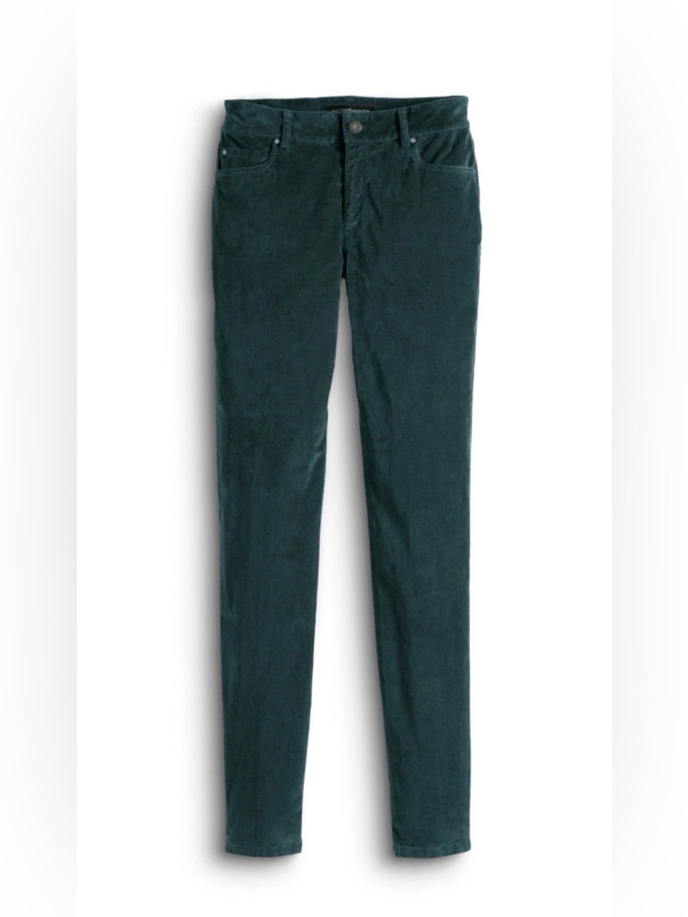 Peruvian Connection Dark Green Velvet Pants Slim Straight Mid Rise Size 8
